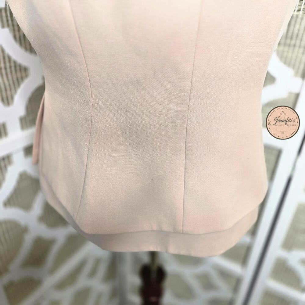 BCBGMaxAzria Bare Pink Layered V-Neck Sleeveless Peplum Top Size Large - Picture 5 of 13